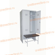 Шкаф гардеробный двухсекционный 2 двери (с нишей для скамьи) 1850*500*600 S-0,6мм - uralbiznesstroi.ru – Пермь
