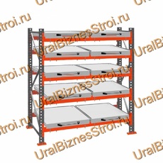 Стеллаж с выкатными платформами  2500*1800*1050 5 яруса 10 платформ - uralbiznesstroi.ru – Пермь