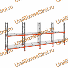 Стеллаж с выкатными платформами  2000*7200*1050 2 яруса 16 платформ - uralbiznesstroi.ru – Пермь