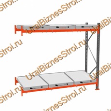 Стеллаж с выкатными платформами дополнительная секция 2500*2700*1050 2 яруса 6 платформ - uralbiznesstroi.ru – Пермь