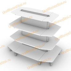 Стеллаж островной с торцевыми полками 2350*400*1200 4 полки - uralbiznesstroi.ru – Пермь