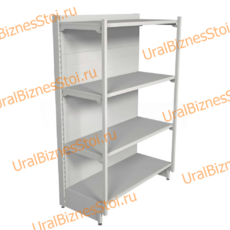 Торговый пристенный стеллаж с передней стойкой 1450*600*600 4 полки - uralbiznesstroi.ru – Пермь