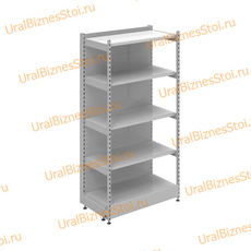 Торговый пристенный стеллаж с передней стойкой 1950*400*1000 5 полок - uralbiznesstroi.ru – Пермь