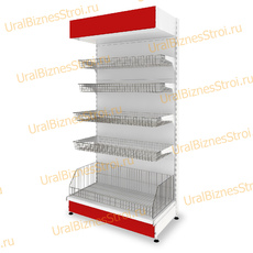 Торговый стеллаж с корзиной 2350*500*1200 - uralbiznesstroi.ru – Пермь
