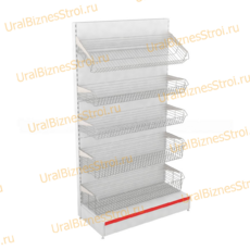 Торговый стеллаж с корзиной 1950*500*1200 - uralbiznesstroi.ru – Пермь