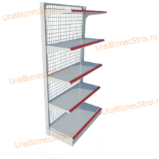 Торговый пристенный стеллаж сеткой 2350*500*1000 5 полок - uralbiznesstroi.ru – Пермь