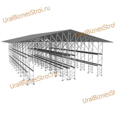 Быстровозводимый (каркас) склад 12000*25000*8000 мм 3 яруса - uralbiznesstroi.ru – Пермь
