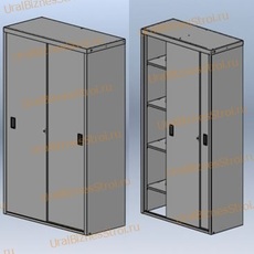 Шкаф архивный купе 2000*2000*450 двухсекционный 2 раздвижные двери - uralbiznesstroi.ru – Пермь