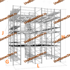 Мезонинный стеллаж 32м*30м 4 этажа 3840 м2 - uralbiznesstroi.ru – Пермь