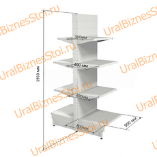 Торговый островной стеллаж 1950*500*900 4 полки - uralbiznesstroi.ru – Пермь