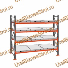 Стеллаж с выкатными платформами  3000*2700*1050 4 яруса 12 платформ - uralbiznesstroi.ru – Пермь