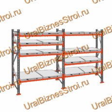 Стеллаж с выкатными платформами  3000*3600*1050 4 яруса 16 платформ - uralbiznesstroi.ru – Пермь