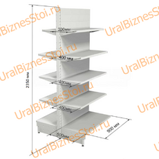 Торговый островной стеллаж 2350*500*900 5 полок - uralbiznesstroi.ru – Пермь