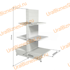 Торговый островной стеллаж 1450*500*600 3 полки - uralbiznesstroi.ru – Пермь