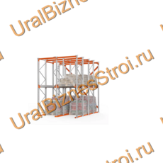 Стеллаж набивной паллетный (4000х3060х5000 мм), 2 линии, 2 яруса - uralbiznesstroi.ru – Пермь