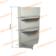 Торговый угловой стеллаж 1450*500*900 3 полки - uralbiznesstroi.ru – Пермь