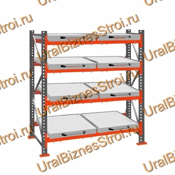 Стеллаж с выкатными платформами  2000*1800*1050 4 яруса 8 платформ - uralbiznesstroi.ru – Пермь
