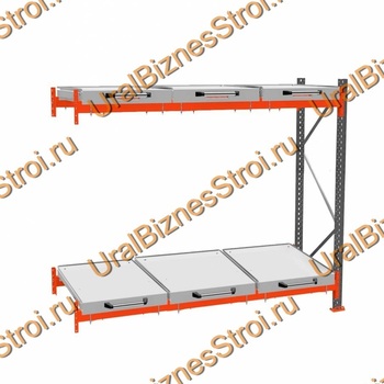 Стеллаж с выкатными платформами дополнительная секция 3000*2700*1050 2 яруса 6 платформ - uralbiznesstroi.ru – Пермь