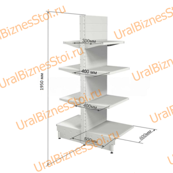 Торговый островной стеллаж 1950*500*600 4 полки - uralbiznesstroi.ru – Пермь