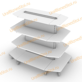 Стеллаж островной с торцевыми полками 1950*300*1200 4 полки - uralbiznesstroi.ru – Пермь