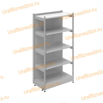Торговый пристенный стеллаж с передней стойкой 1950*400*1200 5 полок - uralbiznesstroi.ru – Пермь