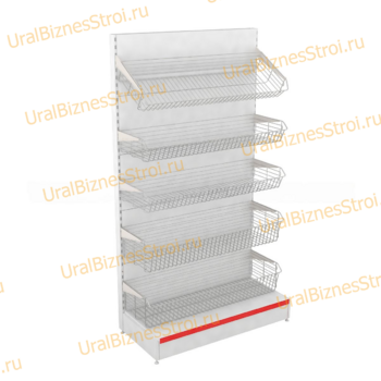 Торговый стеллаж с корзиной 1950*500*600 - uralbiznesstroi.ru – Пермь