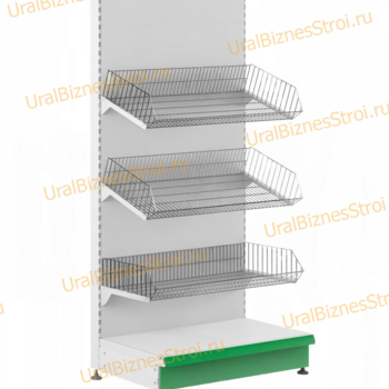 Торговый стеллаж с корзиной 1450*400*900 - uralbiznesstroi.ru – Пермь