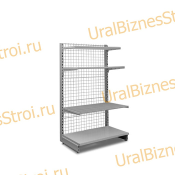 Торговый пристенный стеллаж сеткой 1950*400*600 4 полки - uralbiznesstroi.ru – Пермь