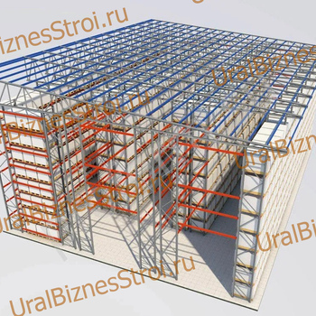 Самонесущий склад 7000*20000*7000мм 3 яруса - uralbiznesstroi.ru – Пермь