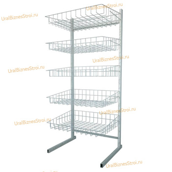 Стойка прикассовая 1800х600х450 , 5 корзин - uralbiznesstroi.ru – Пермь