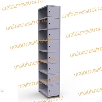  Шкаф сумочный разборный 300х500х1850 (ШхГхВ) 1х секционный 8-ячеечный S-0,6 мм (Дополнительная секция) - uralbiznesstroi.ru – Пермь