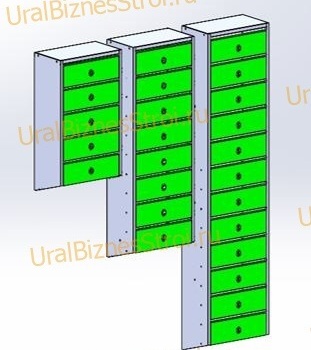 Ящик почтовый 1100*200*320 наклонный - uralbiznesstroi.ru – Пермь