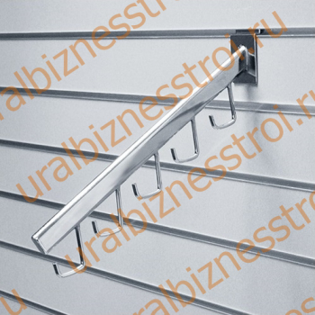 F 112 Кронштейн наклонный, с 5-ю крючками , 400 мм, хром - uralbiznesstroi.ru – Пермь