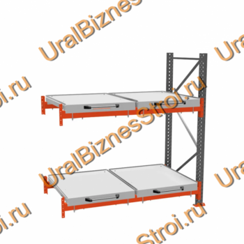 Стеллаж с выкатными платформами дополнительная секция 2500*1800*1050 2 яруса 4 платформы - uralbiznesstroi.ru – Пермь