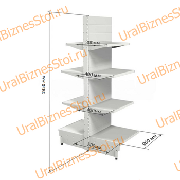 Торговый островной стеллаж 1950*500*900 4 полки - uralbiznesstroi.ru – Пермь