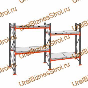 Стеллаж с выкатными платформами  3000*3600*1050 2 яруса 8 платформ - uralbiznesstroi.ru – Пермь