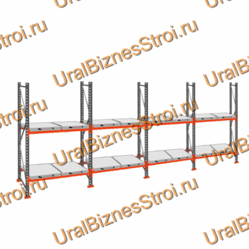 Стеллаж с выкатными платформами  3000*7200*1050 2 яруса 16 платформ - uralbiznesstroi.ru – Пермь