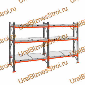 Стеллаж с выкатными платформами  3000*3600*1050 3 яруса 12 платформ - uralbiznesstroi.ru – Пермь