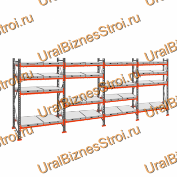 Стеллаж с выкатными платформами  3000*7200*1050 4 яруса 32 платформы - uralbiznesstroi.ru – Пермь