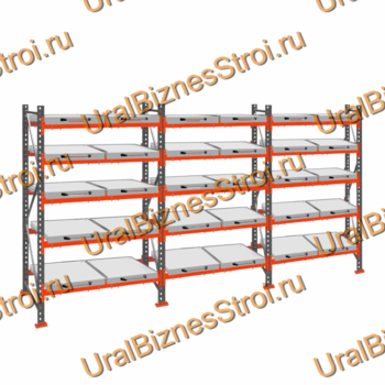 Стеллаж с выкатными платформами  3000*5400*1050 5 яруса 30 платформ - uralbiznesstroi.ru – Пермь