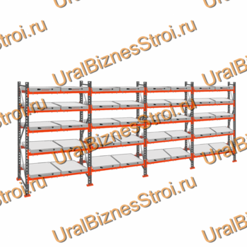 Стеллаж с выкатными платформами  3000*7200*1050 5 ярусов 40 платформ - uralbiznesstroi.ru – Пермь