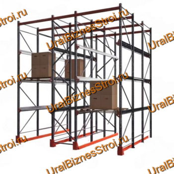 Стеллаж паллетный набивной (5000х4540х4000 мм), 3 линии, 3 яруса - uralbiznesstroi.ru – Пермь