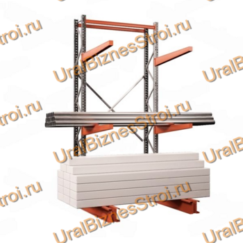 Стеллаж консольный односторонний 2000x1150x1070 мм легкий 3 яруса - uralbiznesstroi.ru – Пермь