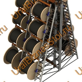 Стеллаж для кабельных барабанов 2400*3000*1050 мм на 6 барабанов - uralbiznesstroi.ru – Пермь