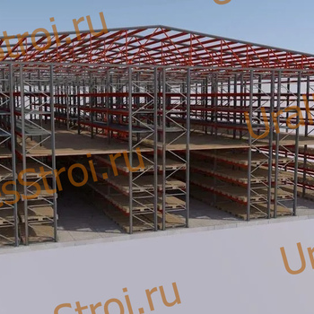 Быстровозводимый склад (мезонин) на паллетных стеллажах 20000*27000*10000 2 этажа - uralbiznesstroi.ru – Пермь