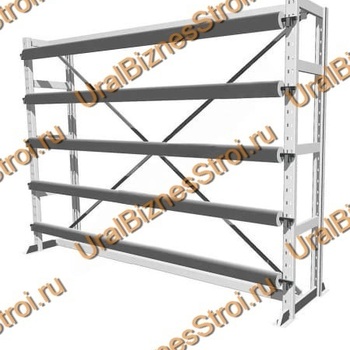 Стеллаж для линолеума 2500*4420*600 на 5 валов односторонний - uralbiznesstroi.ru – Пермь